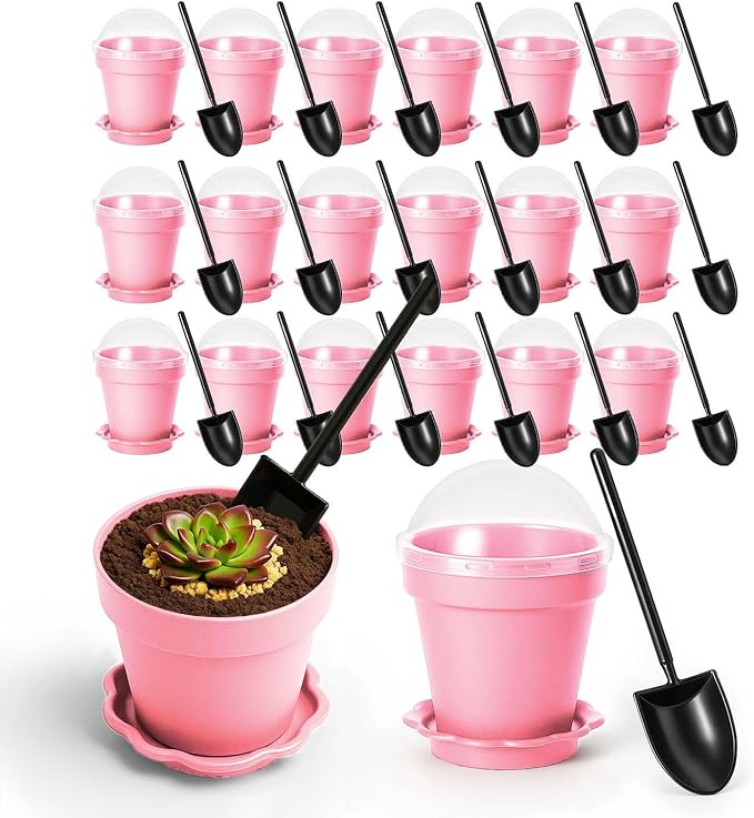 20 Pcs Nursery Pots with Humidity Dome, Cupcake Plant Nursery Pots with Bring A by Unknown