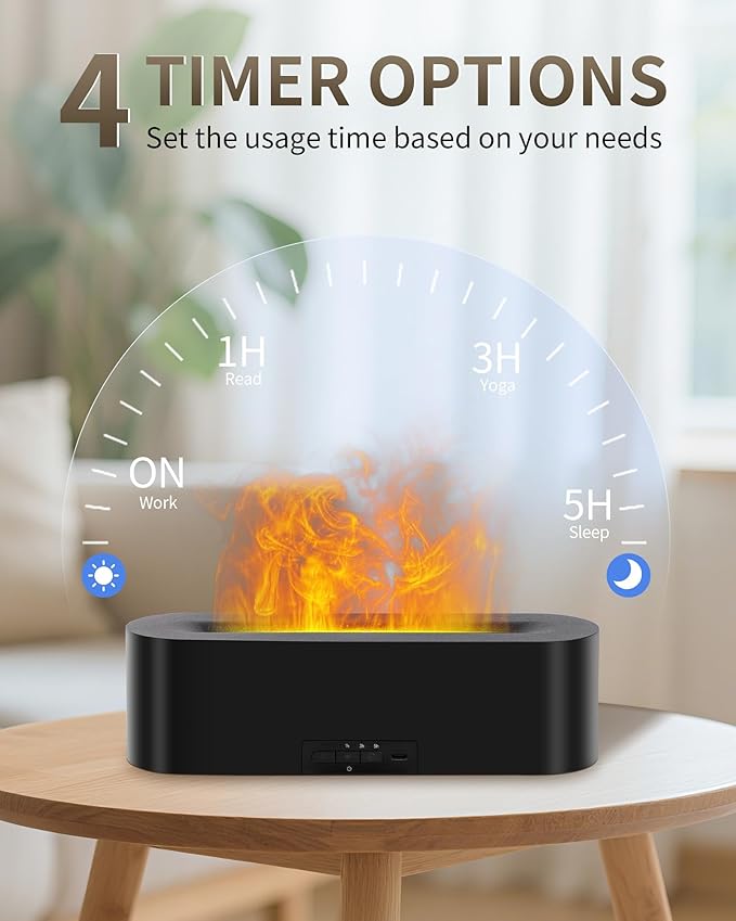 Essential Oil Diffuser with Fireplace Flame, Ultrasonic Cool Mist Humidifier - Image 5