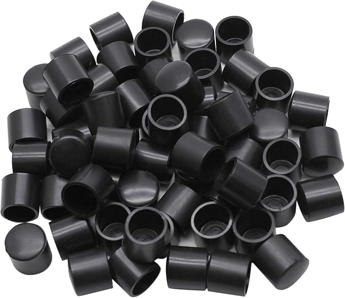 60Pcs Round Rubber End Caps 1/2" ID Vinyl Flexible Bolt Chair Foot Covers Screw by Bonsicoky