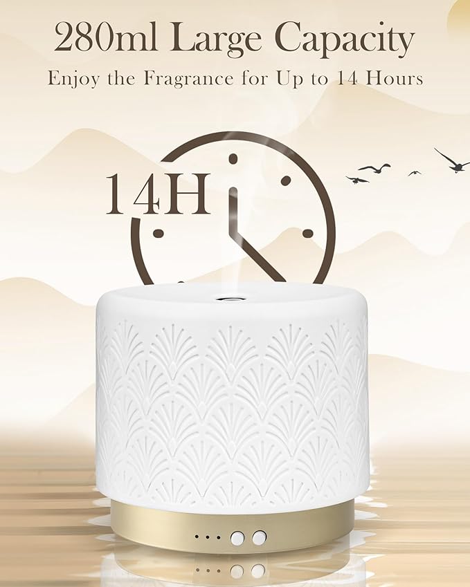 Ceramic Essential Oil Diffuser 280ml- Aromatherapy Diffuser - Image 5