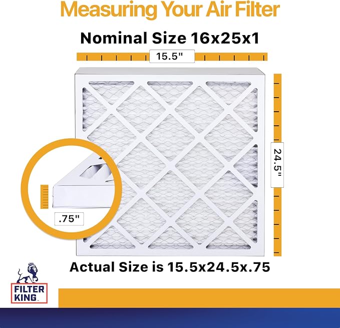 Filter King 16x25x1 Air Filter | 6-PACK | MERV 13 HVAC Pleated A/C Furnace - Image 2