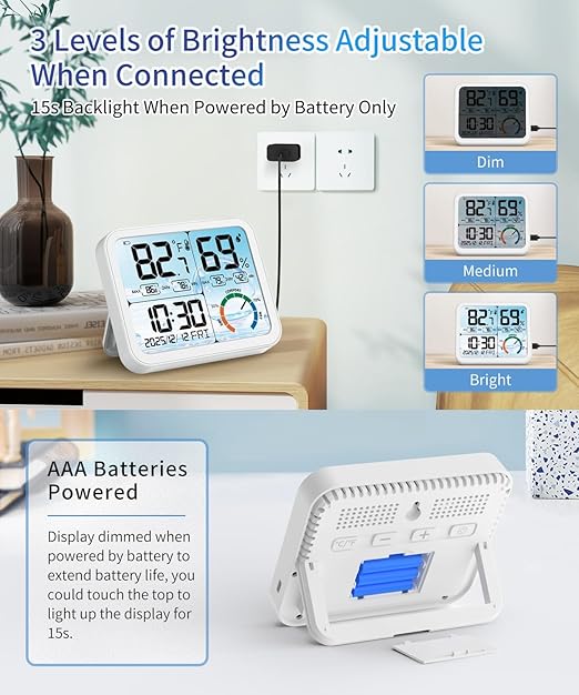 VOCOO 5.8" Large Display Indoor Thermometer Hygrometer - Image 4