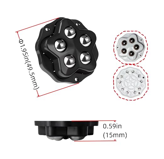 Metal Ball casters, Furniture Sliding 360 Degree Swivel Wheels, Load-Bearing - Image 4