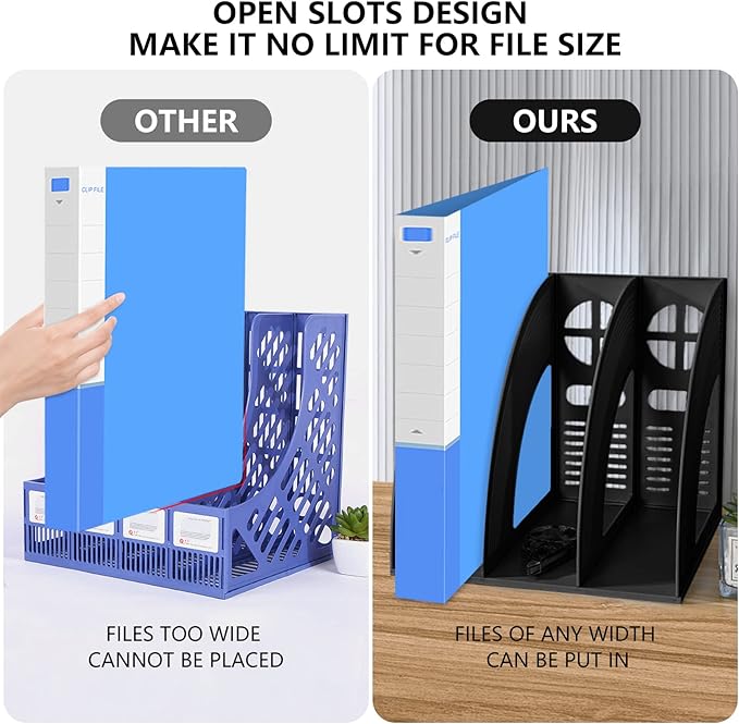 Marte Vanci 2 Pcs Magazine File Holder Book Desktop Organizer Plastic Storage - Image 4
