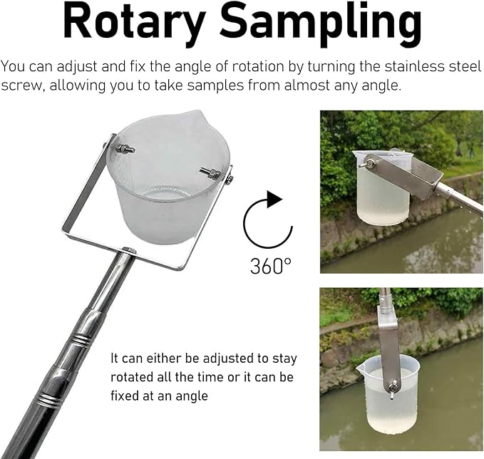 ERRULAN Telescopic Water Sampler Dipper, Ultra Light Rod Plastic Beaker - Image 5