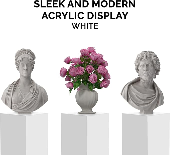 Marketing Holders Acrylic Display Riser Box Tall Pedestal 12" x 12" x 32" White - Image 4