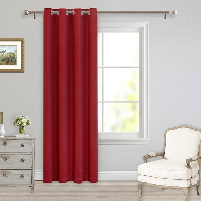 MYSKY HOME Red Curtains Bedroom Curtains 84 Inch Long Blackout Curtains - Image 8