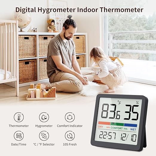 VOCOO Humidity Gauge Indoor Thermometer - Image 2
