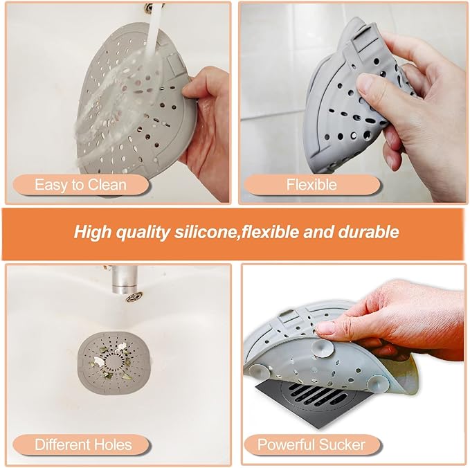 Hair Catcher Square Silicone Hair Stopper Shower Drain Hair Catcher - Image 6