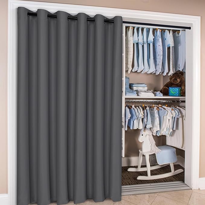 Hiasan Patio Sliding Door Blackout Curtains-10ft Wide x 8ft Tall, Grommet - Image 5