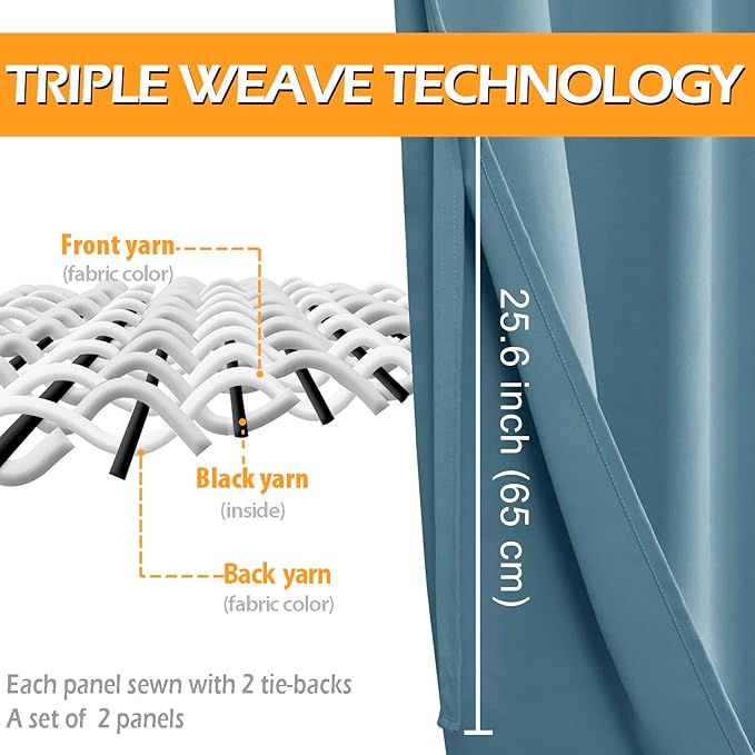 Hiasan Short Blackout Curtains for Bedroom - Image 4