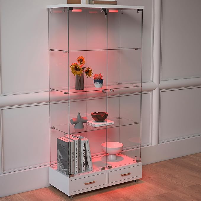 Yoluckea 4 Tier Glass Display Cabinet - Image 9