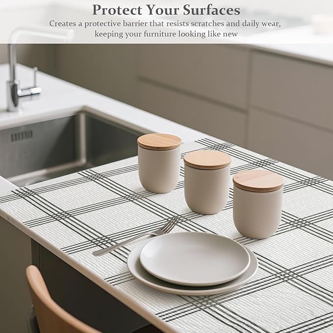 FINNEZ Drawer and Shelf Liner for Kitchen Cabinet Non Adhesive Non Slip 17in x - Image 4