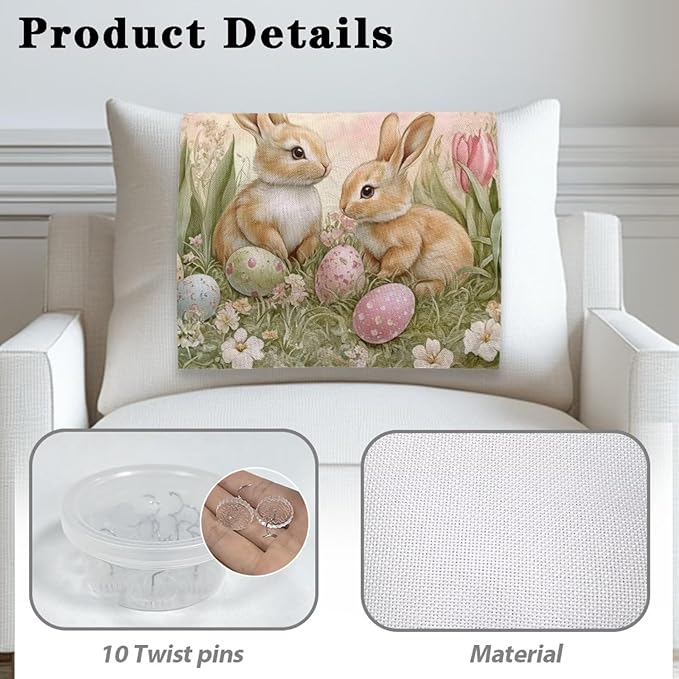Easter Bunny Recliner Chair Protector Non-Slip Headrest Cover - Image 3