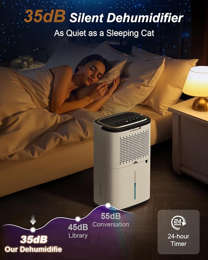 3000 Sq. Ft. Dehumidifier for Basement, 30 Pint Quiet Dehumidifiers for Home - Image 4