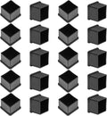 20Pcs Square Furniture Leg Caps 1-3/16" x 1-3/16", Anti-Slip PVC Chair Leg Caps by Bonsicoky