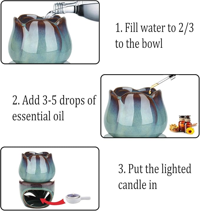 ComSaf Wax Melt Burners Essential Oil Burner Set of 2, Aromatherapy Aroma - Image 7