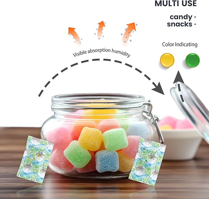 50Pcs 1 Gram Food Safe Desiccant Packs, Silica Gel Packets, Indicating - Image 5
