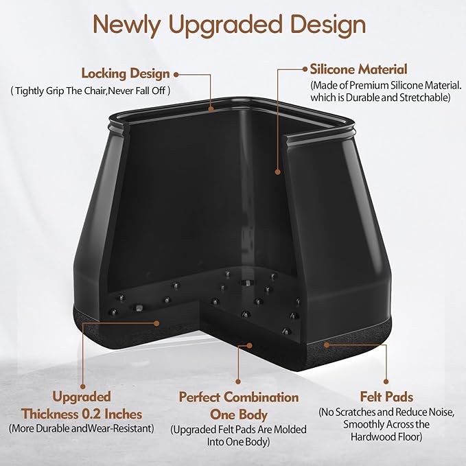 16Pcs Square Chair Leg Floor Protectors - Image 5
