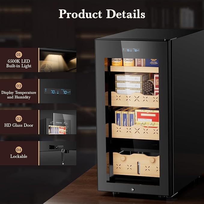 85L Intelligent Temperature and Humidity Adjustable Electronic Cigar Humidor - Image 5