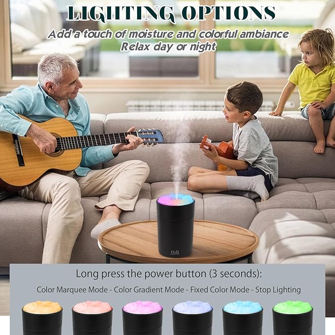 Portable Mist Humidifier Auto Shut-Off USB Powered 220ml Small Desktop - Image 3