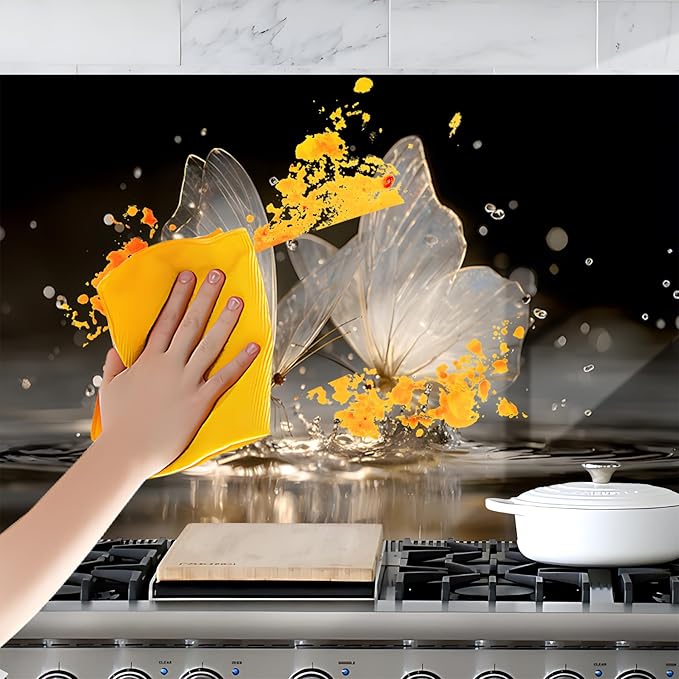 NYZE Kitchen Backsplash Stickers Waterproof Stove Backsplash Protector - Image 6