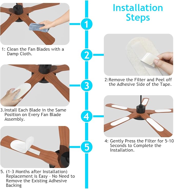 2026 Upgrade 10pcs Ceiling Fan Filters - Image 5