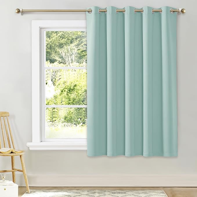 NICETOWN Bedroom Window Blackout Curtain Panel, Aqua Blue, 1 Panel, 70 x 63 inch by NICETOWN