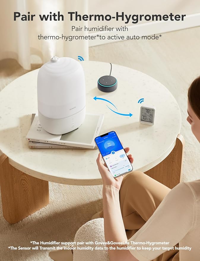 GoveeLife Smart Humidifiers for Bedroom, 3L Top Fill Cool Mist Humidifiers - Image 3