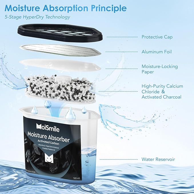Moisture Absorbers 12 Packs, 10.8OZ Activated Charcoal Efficient Humidity - Image 5