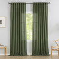 DONREN Olive Green Back Tab Curtains 100 Inches Long 2 Panels by DONREN
