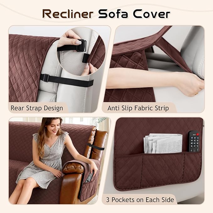 Arfntevss Waterproof Recliner Sectional Couch Covers - Image 4