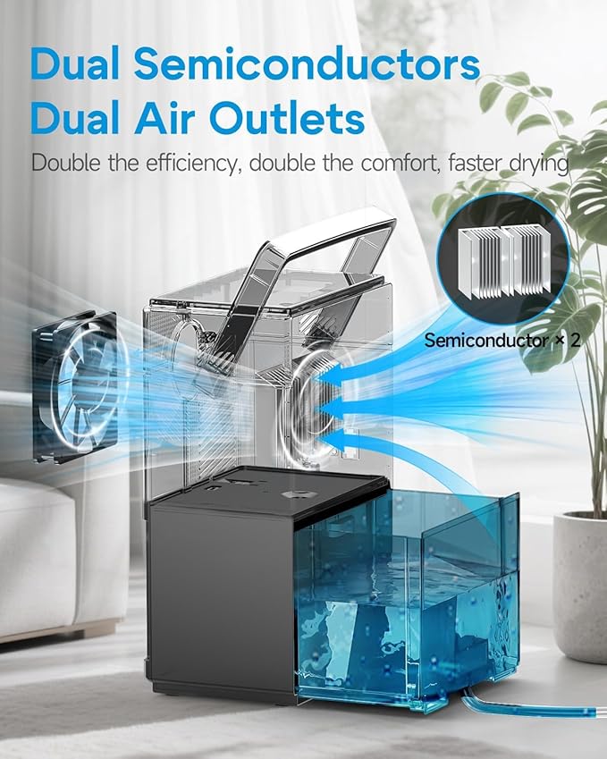 Small Dehumidifier with Drain Hose, Portable Dehumidifier - Image 4