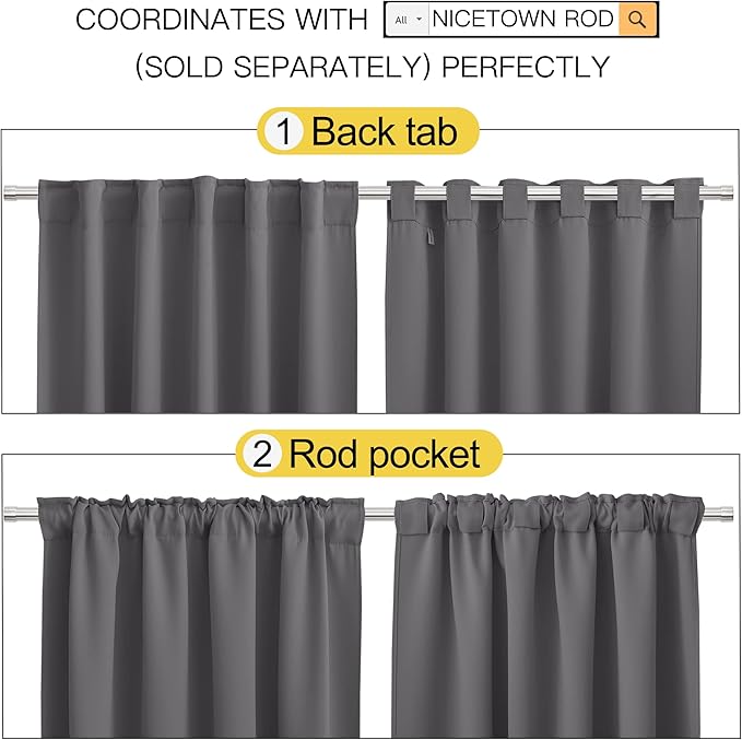 NICETOWN Bedroom Curtains Blackout Curtain Panels - Image 3