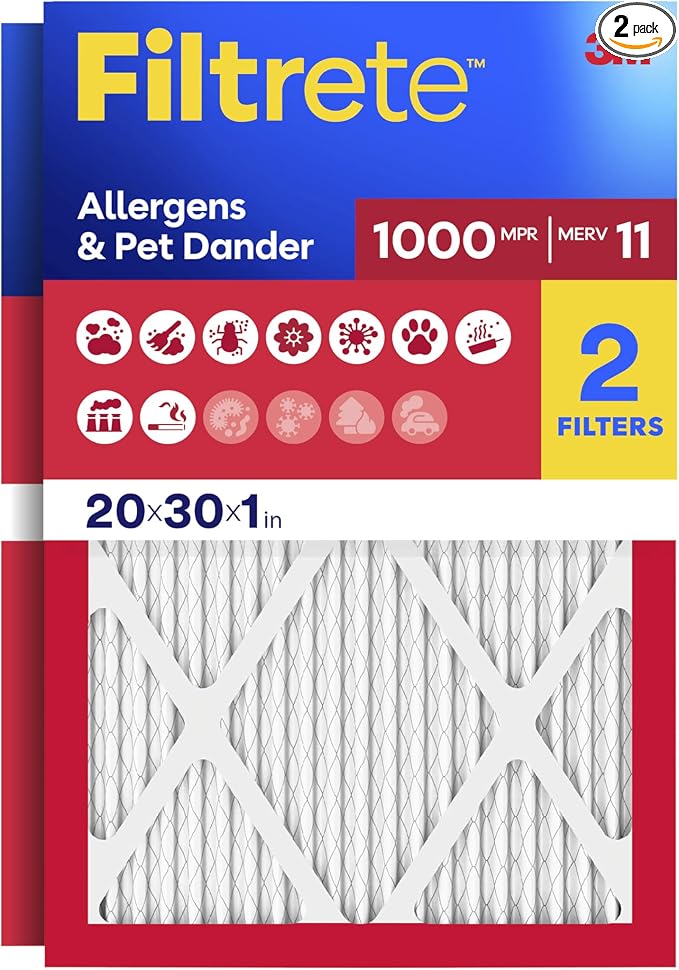 Filtrete 20x30x1 Air Filter, MERV 11, MPR 1000, Allergens & Pet Dander by Unknown