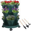 GameXcel Vertical Planter 3 Tier Stackable Planters Garden Planters Strawberry by GameXcel