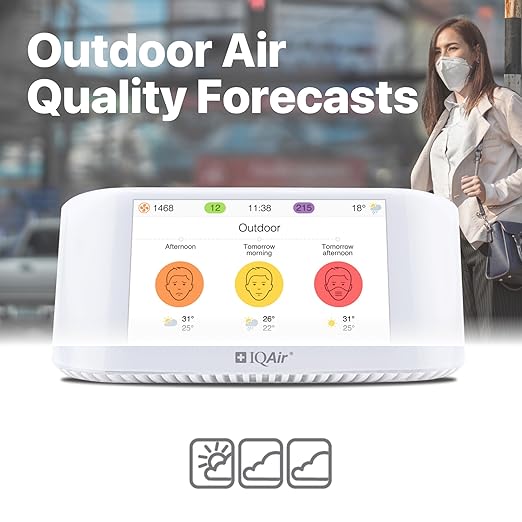IQAir Air Quality Monitor Indoor, Swiss Design, Detects PM2.5, Temperature - Image 7