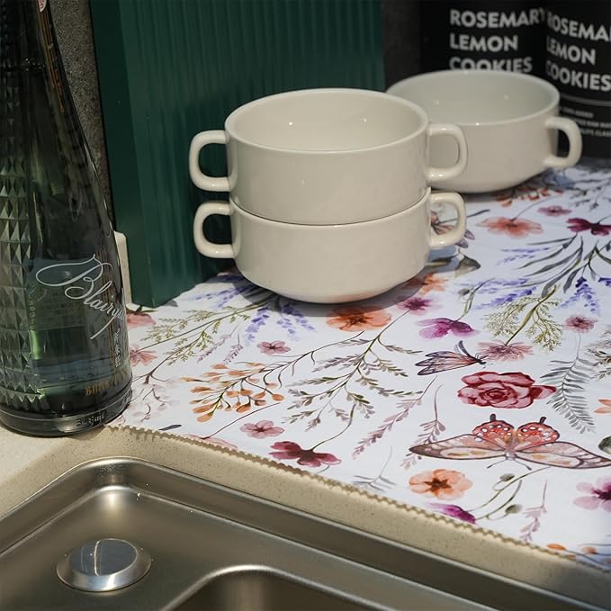 Floral Shelf and Drawer Liner for Kitchen Cabinets, 12IN x 20FT Non-Adhesive - Image 7