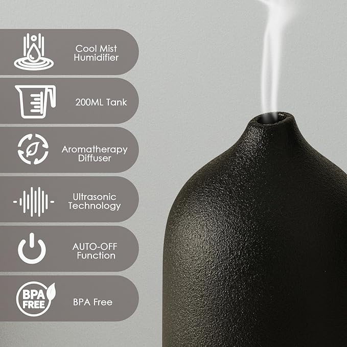Diffuserlove Ceramic Essential Oil Diffuser Aromatherapy Diffusers - Image 3