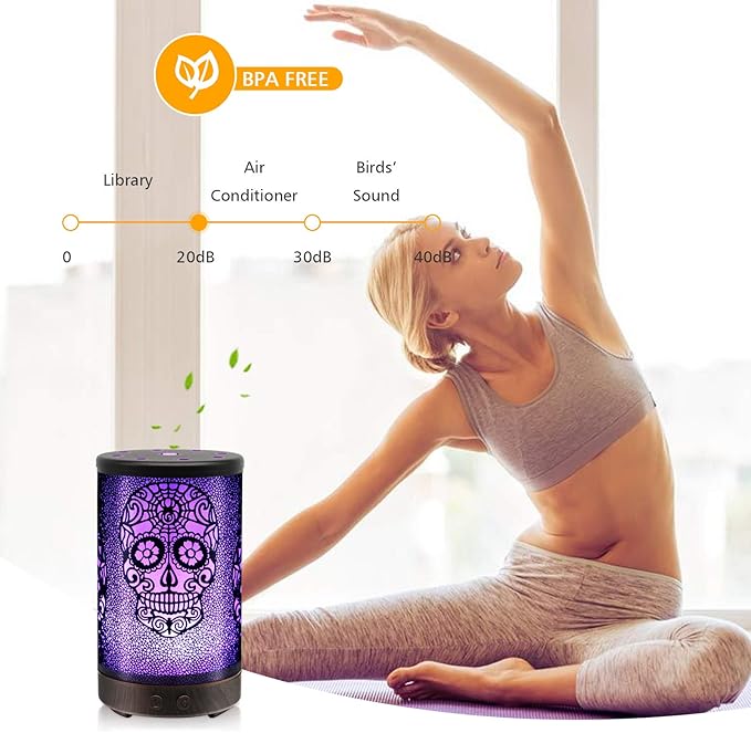 Skull Essential Oil Diffuser, Daroma 100ml Metal Aromatherapy Ultrasonic Cool - Image 5