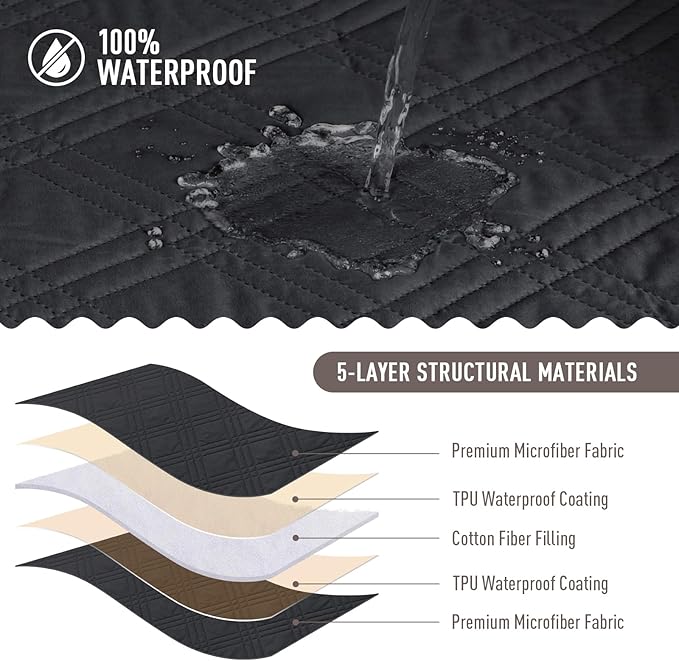 TAOCOCO 100% Waterproof Oversized Sofa Seat Covers Reversible Couch Cover - Image 2