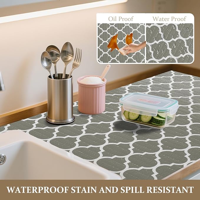FINNEZ Drawer and Shelf Liner for Kitchen Cabinet Non Adhesive Non Slip 24in x - Image 3