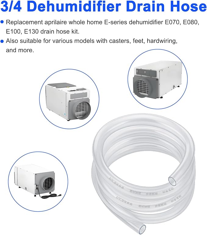5692 Dehumidifier Drain Hose 3/4 Clear Vinyl Tubing 10 Feet & Dehumidifier - Image 2