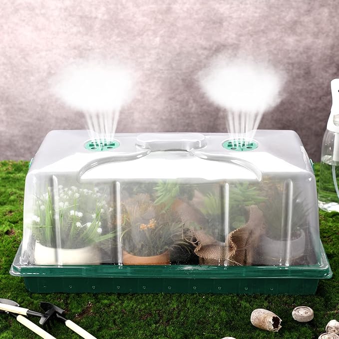 Foaincore 20 Packs 7'' Tall Humidity Vented Domes 1020 Flat Trays Cover Clear - Image 7