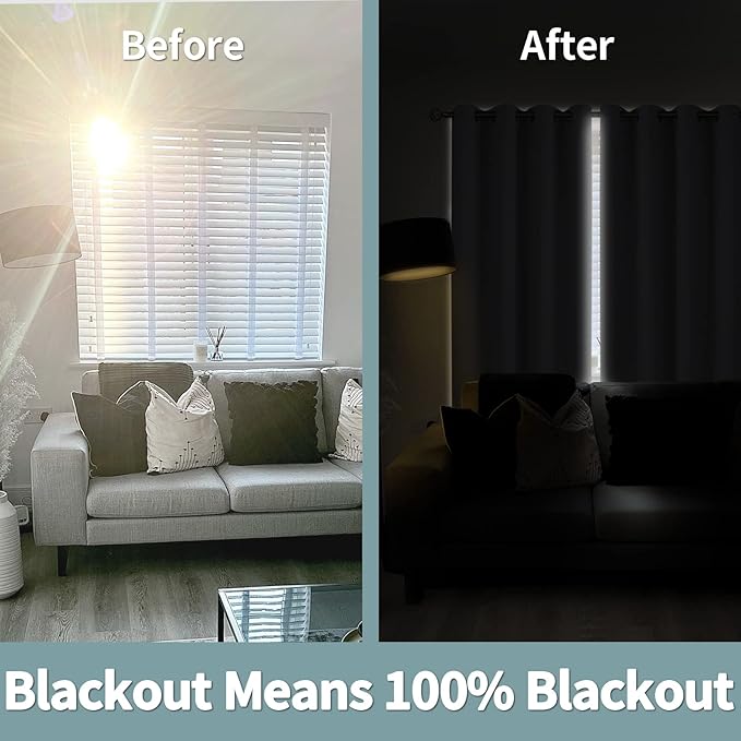BGment Natural Blackout Curtains 95 Inches Long 2 Panels Set - Image 3