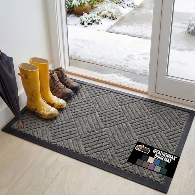 GORILLA GRIP 100% Waterproof All-Season WeatherMax Doormat, US Designed Natural by GorillaGrip