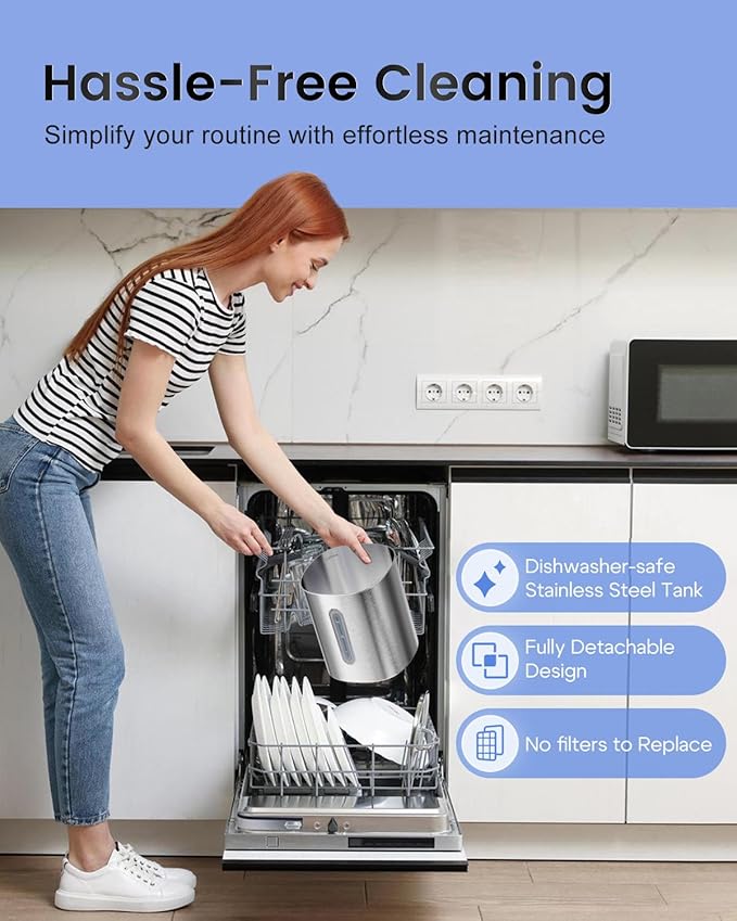 Feekaa Stainless Steel Humidifier Easy Clean, 1Gal/4L Cool Mist Humidifiers - Image 3