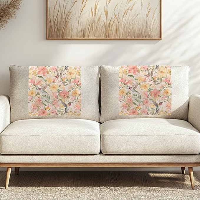 Hummingbird Lily Headrest Cover - Image 3