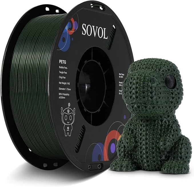 Sovol 3D Printer PETG Filament 1.75mm 1KG, High Precision, Strong Toughness by Sovol