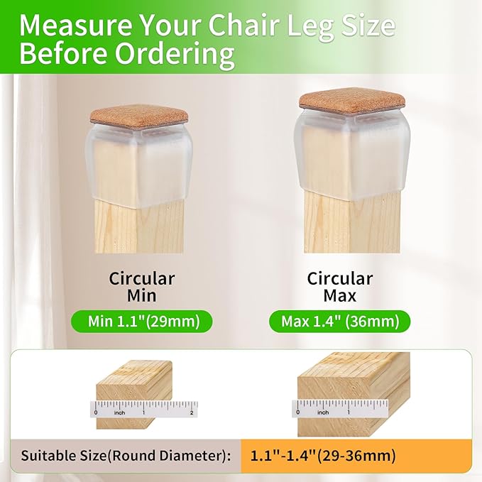 16PCS Square Silicone Chair Leg Floor Protectors - Image 5